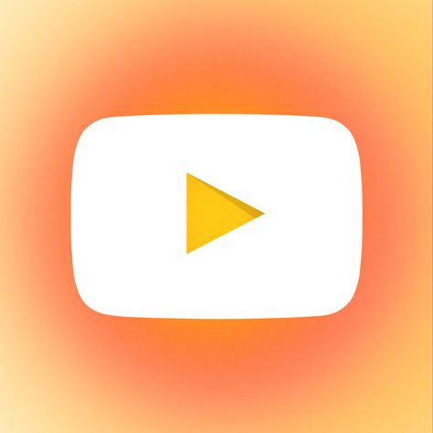 Sunset Color App Icons, Orange Youtube Icon, Pink And Orange App Icons, Light Orange App Icons, Aesthetic Youtube Icon, App Icons Orange, Sunset App, Orange App Icons, Youtube Icon