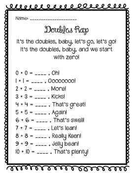 Doubles Rap Fill in the Blank Doubles Rap, Doubles Math, Fill In The Blank, Homeschool Kindergarten, Blue Crab, Unit Plan, Novel Studies, 1st Grade Math, Interactive Notebooks