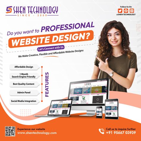 🚀 Elevate Your Online Presence with Professional Website Design! 🌐✨ Looking for a website that reflects the essence of your brand? Look no further! Shen Technology is here to transform your ideas into a visually stunning and functional website. 💡 Our Services: ✅ Professional Website Design ✅ Digital Marketing Solutions ✅ Multicolor Printing 🌟 Why Choose Shen Technology? ✨ Creative Designs ✨ Flexible Solutions ✨ Affordable Packages Let's take your online presence to the next level! Connect wi Website Promotion Poster, Website Development Creative Ads, Healthcare Ads, Facebook Post Design, Professional Website Design, Custom Web Design, Website Services, Website Development Company, Website Design Company