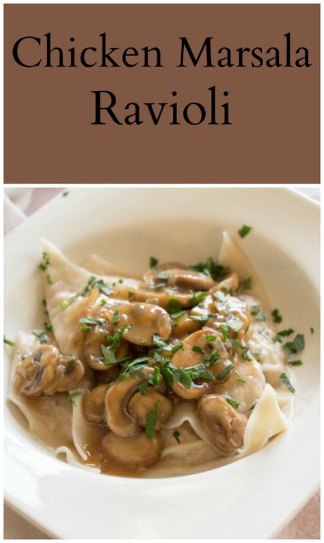 Stuffed Chicken Marsala, Chicken Ravioli, Ravioli Filling, Homemade Ravioli, Italian Pasta Dishes, Ravioli Recipe, Chicken Marsala, Stuffed Chicken, Fresh Pasta