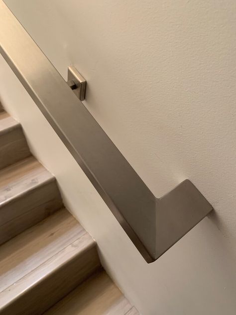 Rectangle Stainless Steel Handrail Modern Handrail for - Etsy Australia Handrail Modern, Railing For Stairs, Modern Staircase Railing, Wall Mounted Handrail, Metal Handrails, Staircase Railing, Stainless Steel Handrail, Staircase Handrail, Wall Railing