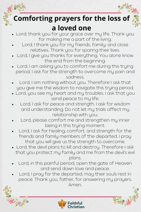 I’m so sorry that you have lost someone dear to you. In this trying moment, you must seek God for comfort and strength. God is willing to comfort your soul … The post Comforting prayer for the loss of a loved one [grieving prayer] appeared first on The Faithful Christian. Prayer For My Boyfriend, Prayers For My Boyfriend, Goodnight Prayer, Prayer For Boyfriend, Couples Prayer, Healing Prayers, Relationship Prayer, Prayers For Him, Short Prayers