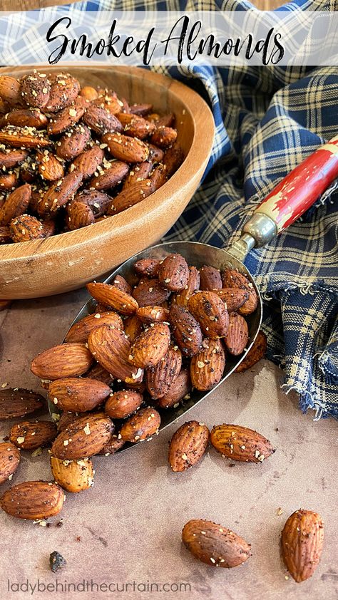 Smoked Almonds In Smoker, Smoked Nuts Recipes, Smoked Nuts In Smoker, Smokehouse Almonds Recipe, Smoked Almonds Recipe, Chicken Chili Relleno Recipe, Stuffed Chili Relleno Recipe, Brown Sugar Pound Cake, Smoked Dishes