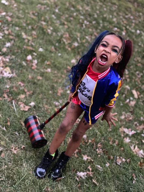 Harley Quinn Costume Kids, Harley Quinn Kids, Halloween Harley Quinn, Dress Up Halloween, Harley Quinn Halloween, Harley Quinn Costume, Holiday Makeup, Up Halloween, Black Kids