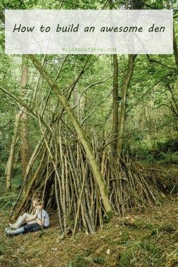 How to build an awesome den in the woods How To Build A Fort Outside, Building With Sticks, Stick Fort, Outdoor Forts, Fort Ideas, Den Building, Kids Camping Gear, Kids Den, Kids Forts