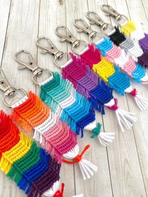 Thread Projects, Lgbtq Pride Flag, Different Flags, Arte Van Gogh, Lgbtq Flags, Cotton Embroidery, Lgbtq Pride, Pride Flag, Custom Keychain