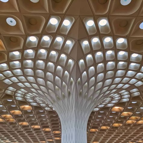 Glass Fibre Reinforced Concrete, Glass Reinforced Concrete, Chhatrapati Shivaji International Airport, Concrete Ceiling, Concrete Panel, Patio Canopy, Steel Columns, Concrete Art, Ceiling Panels