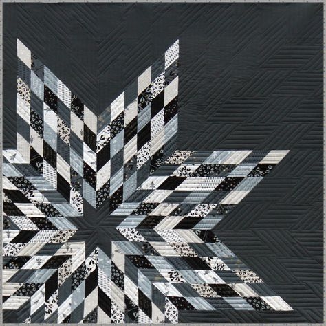 How to sew a modern Lone Star Quilt & Blockheads 2018 - Block 8 Brown Quilts, Modern Christmas Quilt, Black And White Quilt, Lone Star Quilt Pattern, Lone Star Quilt, White Quilts, Chic Quilts, Christmas Quilt Patterns, Hanging Quilts