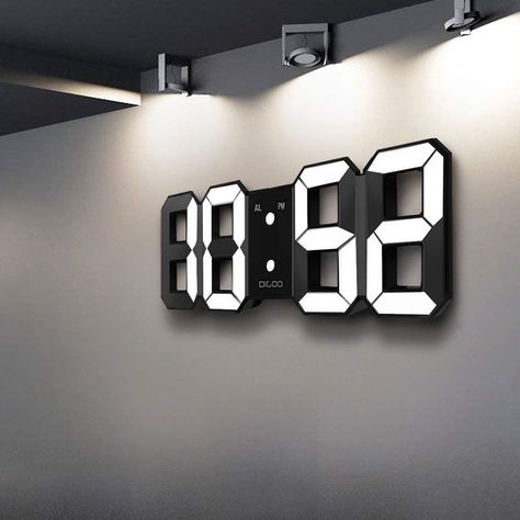 Digital Clock Design, Led Wall Clock, Led Alarm Clock, Led Wand, Clock Display, Digital Wall Clock, Digital Light, Wall Desk, Radio Clock