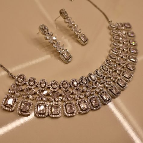 Carryallco Triple Layer Sparkle White American Diamond Necklace Set #carryallco #aamericandiamond #necklace #jewellery American Diamond Necklace Set, American Diamond Necklaces, Diamond Necklace Set, American Diamond, Necklace Set, Diamond Necklace, Sparkle, On Instagram, White