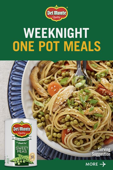 At Del Monte, we’re Growers of Good®. Our high quality veggies are a wholesome addition to easy weeknight recipes. Our veggies are made with simple ingredients and picked at the peak of freshness for dishes that satisfy the whole family. Visit delmonte.com to get convenient one pot meal ideas and weeknight recipes like Sesame Chicken Noodles, Maple-Mustard Chicken Couscous and Chicken Chili with Black Beans. Couscous And Chicken, Easy Weeknight Recipes, Chicken Couscous, Chicken Noodles, Weeknight Recipes, Chicken Noodle Recipes, One Pot Meal, One Dish Dinners, Sesame Chicken