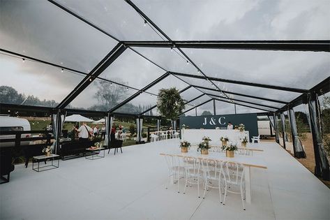 Clear Gazebo Wedding, Black Marquee, Twelve Tables, Event Venue Design, Venue Design, Nz Wedding, Black Superstar, Events Place, Marquee Hire