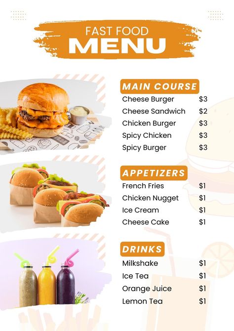 List For Birthday Party, 1st Birthday Foods, Restaurant Menu Card, Menu Burger, Spicy Burger, Fast Food Logos, Diy Menu, Burger Menu, Food Menu Template