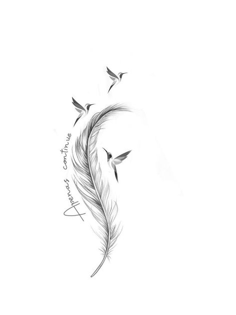 Tatoos Woman Feather, Feather Tattoo With Initials, Tattoo Feather Birds, Small Feather Tattoos For Women, Infinity Feather Tattoo Design, Angel Feather Tattoo, Feather And Bird Tattoo, Feather Birds Tattoo, Feather Tattoos For Women