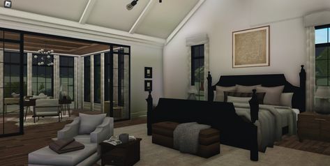 X Aesthetic Family House, Realistic Bloxburg Interior, Bloxburg Inspiration, Bloxburg Bedroom Ideas, Summer Villa, Bloxburg Rooms, Bloxburg Interior, Bloxburg Bedroom, Mansion Bedroom