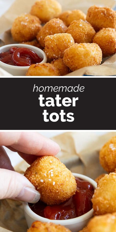 Home Made Tater Tots, Tator Tot Recipe, Tater Tot Appetizers, Homemade Tater Tots, Cheesy Tater Tots, Creamy Pasta Bake, Tater Tot Recipes, Potato Tots, Vegan Mashed Potatoes