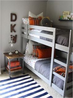 mydal bunk bed - Google Search Ikea Bunk Bed, Bunk Bed Designs, Space Bedding, Decorating Diy, Shared Bedroom, Bedding Ideas, Shared Room, Kids Bunk Beds, Boy Bedroom