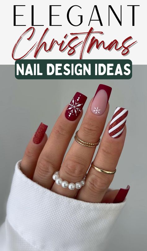 Unleash the magic of the season on your fingertips with our collection of 50+ Elegant and Creative Christmas Nail Design Ideas 2023! 💅✨ Elevate your festive style with a perfect blend of elegance and creativity. From chic neutrals to whimsical holiday motifs, these nail art inspirations will make your manicure stand out. Explore the latest trends and bring a touch of glamour to your nails this Christmas. Let your fingertips become a canvas for festive expression! 🌟🎄 #ChristmasNailDesigns #Ele Christmas Ombre Nails, Cute Xmas Nails, Nail Design Ideas 2023, Christmas Nail Design, Xmas Nail Designs, Spirit Fingers, Xmas Nail, Xmas Design, New Years Eve Nails