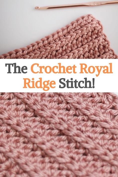 Ridge Crochet Stitch, Royal Ridge Stitch, Crochet Royal Ridge Stitch Blanket, Royal Ridge Crochet Stitch, Crochet Ridge Stitch, Fast Crochet Stitches For Blankets, Raised Crochet Stitches, Elizabeth Stitch Crochet, Fast Crochet Stitches