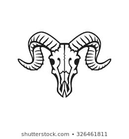 Ram Tattoo, Sheep Skull, Skull Icon, Simple Skull, Petit Tattoo, Ram Skull, Flash Tattoo Designs, Doodle Tattoo, Tatuaje A Color