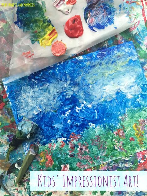 Kids' Impressionist art activity. Use plants to make paintbrushes, creating a crafty nature work of art! Plant Painting Art, Montessori Art, Monet Art, Classroom Art, Art Lessons For Kids, Art Activity, Homeschool Art, Artists For Kids, Art Activities For Kids