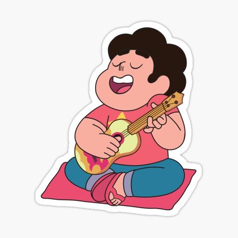 Steven Universe Ukulele, Steven From Steven Universe, Ukulele Drawing, Pink Ukulele, Pineapple Ukulele, Ukulele Stickers, Ukulele Design, Dodie Clark, Ukulele Music