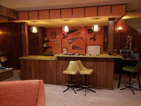 70s Basement Bar, 70s Man Cave, Vintage Basement Bar, 70s Garage, 1970s Basement, 80s Basement, Mid Century Basement, Mcm Basement, 70s Basement