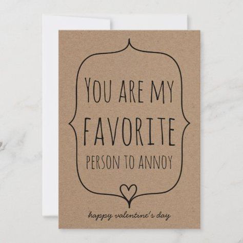 $2.36 | Kraft Paper Cute Heart Funny Valentines Day #kraftpaper #cute #heart #valentinesday #rustic #valentine #funny #funny #funnyvalentinesday #favoritepersontoannoy Funny Valentines Cards, Paper Cute, Rustic Valentine, Funny Valentines Day, Cards For Boyfriend, Heart Valentines, Funny Valentines, Cadeau Photo, Valentine's Day Cards