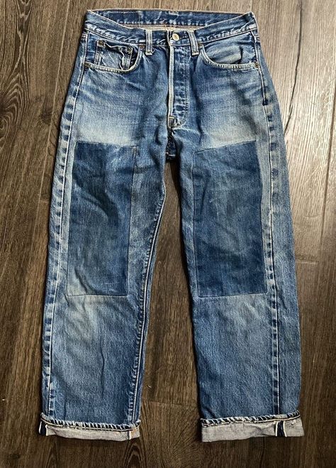 Denim Repair, Denim Workwear, Denim Inspiration, Jeans Diy, Patched Jeans, Selvedge Denim, Mode Inspiration, Upcycle Clothes, Mens Denim