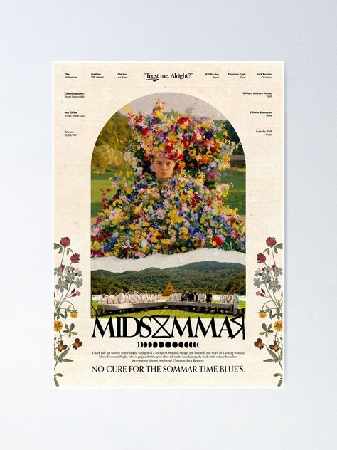 Midsommar Artwork, Midsommar Movie Poster, 21 Diner, Comic Poster, Movie Posters Design, Poster Poster, Small Wall, Minimalist Poster, Magazine Design