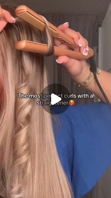 @aem.beaute on Instagram: "how to curl your hair with a straightener 🔥 Follow @aem.beaute credit tk@selenabosscha Please Turn the notifications on) • • Follow : @aemhijab 💖🔥 • • Follow : @aem.beaute , for more amazing looks and daily makeup inspiration 💗 • • 🔥 Follow @aem.home" Hair Styles With Curls Easy, How To Curl Your Hair With Hair Straightener, How Can You Curl Your Hair With A Straightener, How To Do Wavy Curls With Straightener, How Curl Hair With Straightener, Ways To Curl Ur Hair With A Straightener, Hair Straightener Tricks, How To Curl Using Straightener, Hair Straightner Curls