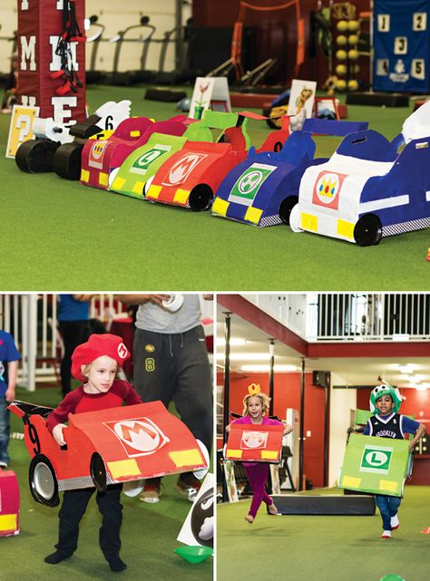 Mad Dash Racing Mario Kart Birthday Party Mario Kart Birthday Party Backdrop, Mario Kart Photoshoot, Mario Kart Rainbow Road Diy, Life Size Mario Kart, Mario Maze Printable, Mario Golf Cart Decorations, Mario Racing Birthday Party, Mario Birthday Party Activities, Super Mario Obstacle Course