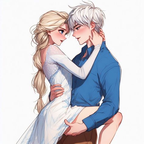 Jelsa Fanart, Frozen Love, Princesas Disney Anime, Legend Of The Guardians, Jack Frost And Elsa, Jack And Elsa, Rise Of The Guardians, Disney Couples, The Big Four