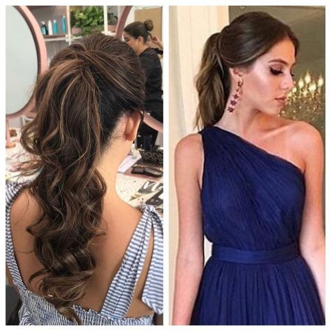 Medium Length Ponytail Ideas Wedding, Wedding Hairstyles One Shoulder Dress, Hair Styles For Long Dresses Gowns, Hairdo For Strapless Dress, Hairdo For One Shoulder Dress, Prom Hair For One Shoulder Dress, Hairstyle For One Shoulder Dress Formal, Hairstyle With Strapless Dress, One Shoulder Dress Hairstyles Long Hair