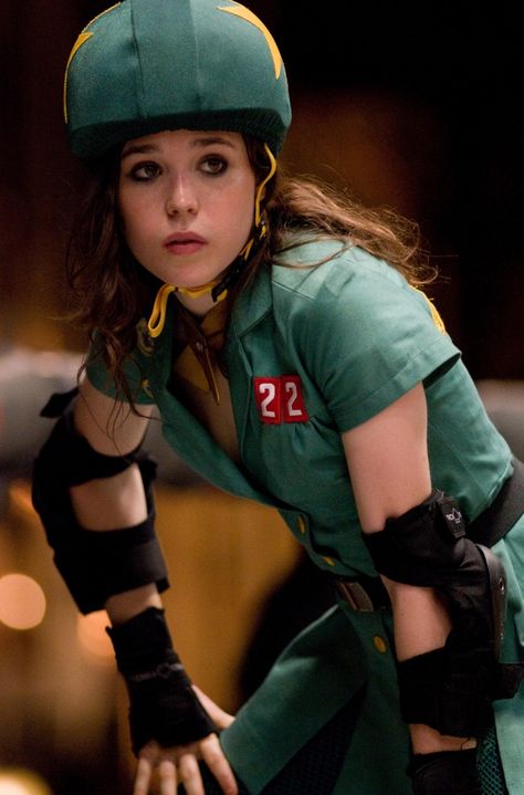 Bliss Cavendar | Whip It Ellen Page, Whip It, Roller Derby, Derby, Bike, Black And White, White, Black