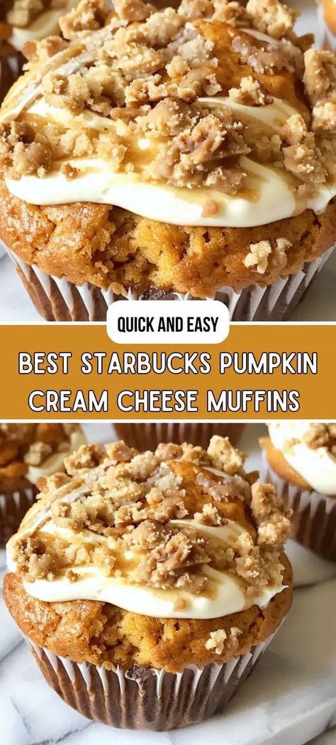 Best Starbucks Pumpkin Cream Cheese Muffins Starbucks Pumpkin Cream Cheese Muffins, Pumpkin Spice Cream, Pumpkin Cream Cheese Muffins, Pumpkin Muffin Recipes, Pumpkin Cream Cheese, Cream Cheese Muffins, Starbucks Pumpkin, Cheese Muffins, Pumpkin Cream Cheeses