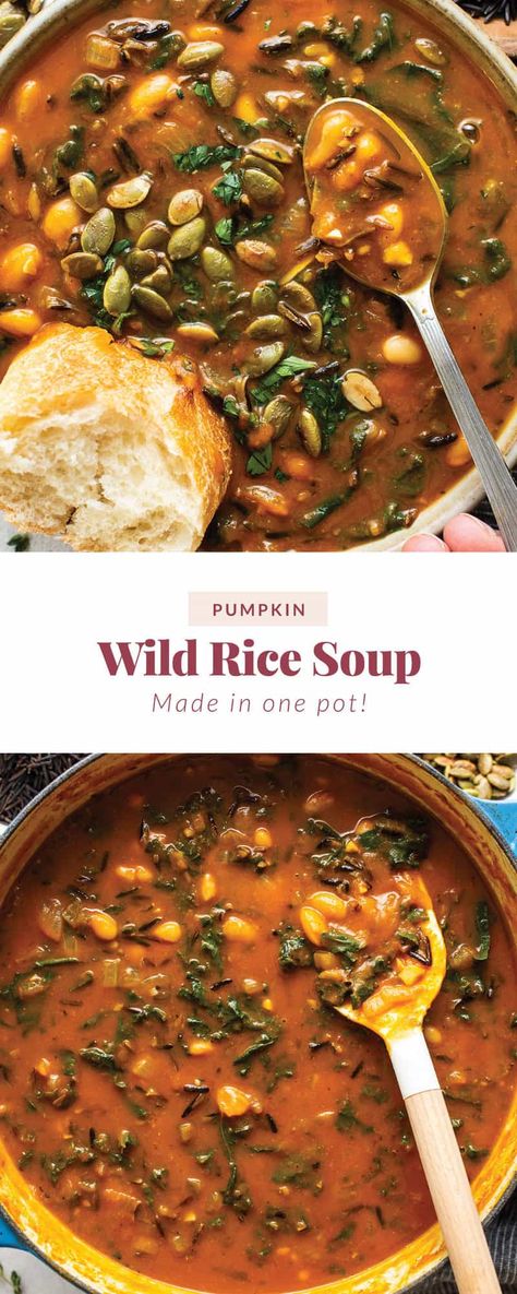 Dutch Oven Soup, Creamy Wild Rice Soup, Wild Rice Soup Recipes, Fit Foodie Finds, Rice Soup Recipes, Fit Foodie, Wild Rice Soup, Pumpkin Pumpkin, Fall Soups