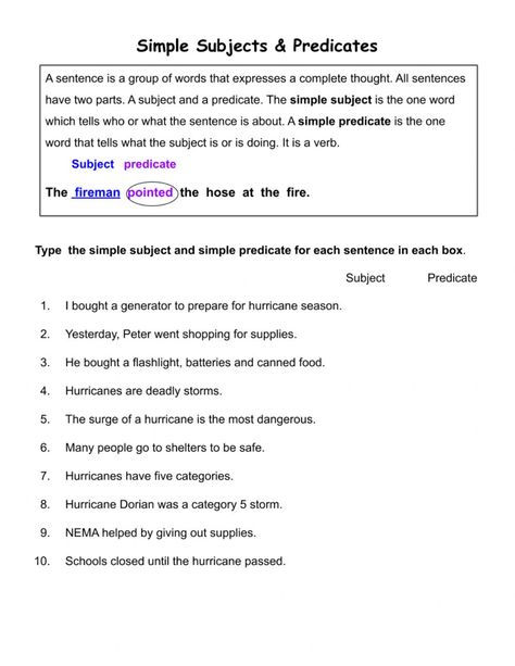 Subject And Predicate Worksheet, Simple Subject And Predicate, Complete Subject And Predicate, Simple Predicate, Study To Success, Complete Subject, Accounting Cycle, Simple Subject, Subject And Predicate