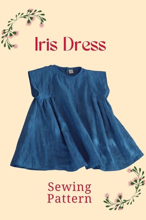 Iris Dress sewing pattern (1 to 12 years) - Sew Modern Kids Diy Toddler Dress, Linen Dress Pattern, Basic Dress Pattern, Sewing Kids Clothes, Girls Dress Sewing Patterns, Kids Sewing, Baby Clothes Patterns, Sewing Patterns For Kids, Modern Kids