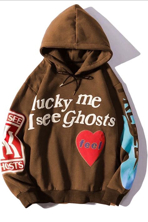 Lucky Me I See Ghost Hoodie Sweatshirt, Kanye West Hoodie, Handmade Printed Unisex Sweatshirt, Kanye West Lucky Me I see Ghost Aesthetic Hoodie Kanye West Inspired Handmade Unisex Oversized Hoodie, Streetwear Unisex Outfit / Sweatshirt, Everybody is very meticulous in their clothing choices in winter as in every season. With this in mind, I have prepared for you the most useful, comfortable and stylish hoodie that will warm you up thanks to its thick fabric on cold winter days. I offer two color Lucky Me I See Ghosts, I See Ghosts, Merch Hoodie, Lucky Me, Brown Hoodie, Unisex Clothes, Aesthetic Hoodie, Hoodie Streetwear, Hoodie Oversize