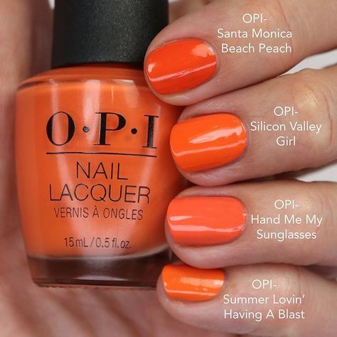 Laurie on Instagram: "Swipe ⬅️ to see all my comparisons for {Silicon Valley Girl} from the ✨new✨ @opi Me, Myself & OPI Spring 2023 Collection! My full review with live swatches and comparisons is up on my YouTube channel. Link in my bio. Polishes are available now @beyondpolish. Use my code GOLAURIE10 a discount😀. Link to shop in my bio as well. #siliconvalleygirl #opisiliconvalleygirl #orangenails #orangepolish #siliconvalleygirlcomps #gopolishedcomps . . #nails #nailpolish #polishwithbeyond Opi Nail Polish Swatches, Opi Orange Nail Polish, Opi Spring 2023 Collection, Opi Spring 2023, Nail Polish Design Ideas, Opi Nail Polish Colors, Opi Polish, Opi Colors, Spring Nail Polish