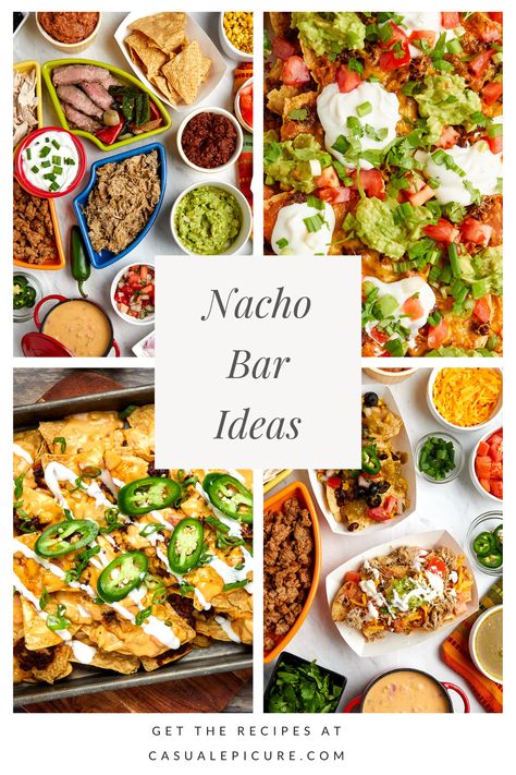 A serve-yourself nacho bar is an easy party option that is affordable, quick to assemble, and everyone will enjoy customizing their own nachos with all the different toppings. Nacho Bar Toppings, Nachos Party, Grilled Peppers And Onions, San Antonio Food, Nachos Supreme, Breakfast Dessert Recipes, Vegetarian Nachos, Entertaining Appetizers, Nacho Bar