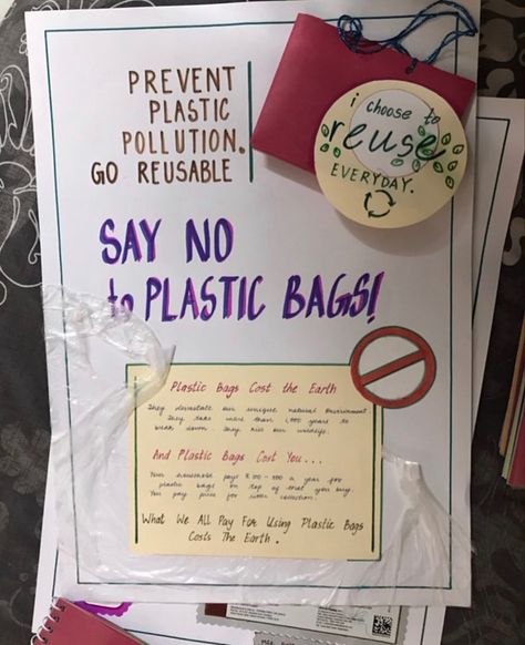 #reuse #recycle #noplasticchallenge #pollution #plasticfree #poster Pollution Project Cover Page, Poster On Plastic Pollution, Stop Plastic Pollution Poster, Stop Using Plastic Posters, Pollution Activities Worksheets, Plastic Pollution Facts, Science Portfolio, Air Pollution Project, Say No To Plastic Bags