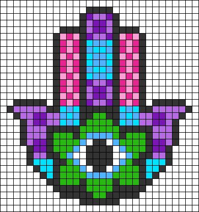 Alpha pattern #62782 | BraceletBook Pixel Art Evil Eye, Macrame Bracelet Patterns, Easy Perler Beads Ideas, Graph Crochet, Perler Bead Templates, Hama Bead, Tapestry Crochet Patterns, Pixel Pattern, Pixel Art Pattern