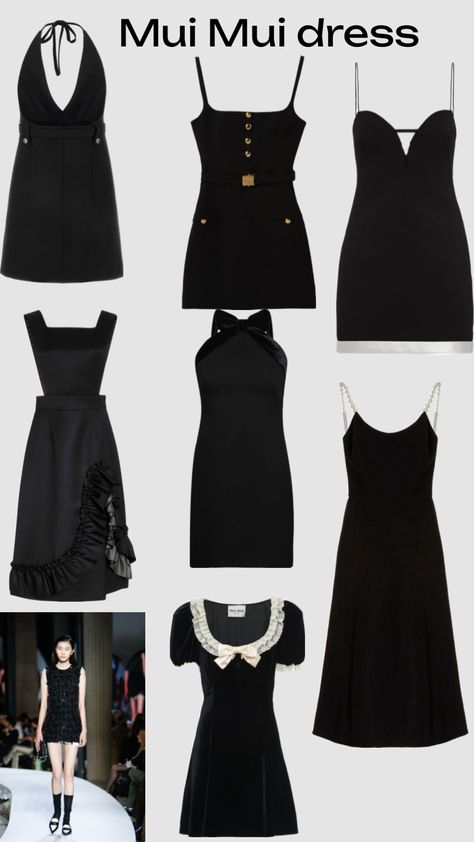 #dress #designer #black #muimui #fashion #styleinspo #classy #chic #cocktail #party Mui Mui Dress, Chic Cocktail Party, Mui Mui, Fashion Trend Board, Badass Style, Over 50 Womens Fashion, Street Trends, Dress Designer, Fashion Group