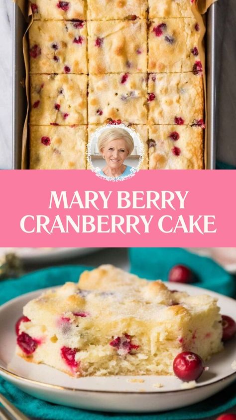 Mary Berry Cranberry Cake Recipes Using Sour Cream Baking, Cranberry Ricotta Cake, Cranberry Christmas Cake Recipe, Mary Berry Christmas Recipes, Cranberry Poke Cake Recipes, Fresh Cranberry Desserts, Lemon Cranberry Cake, Easy Cranberry Cake Recipes, Cranberry Cake Recipes