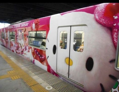 Hello kitty subway| 'The Hello Kitty Shinkansen' located in Japan Hello Kitty House, Cute School Stationary, Nostalgia Aesthetic, Nostalgia Core, Kitty Items, Temu App, Hello Kitty Aesthetic, Kitty Plush, Hello Kitty My Melody