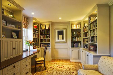 Cape Cod Renovation, Princeton, NJ Cape Cod Renovation, Home Office Traditional, Traditional Home Offices, Elegant Home Office, Traditional Home Office, Room Bookshelf, Home Library Design, Bookshelf Design, Cape Cod House