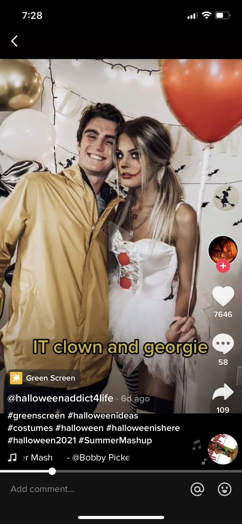 Georgie Costume, Couple Halloween Costume, It Clown, Costume Couple, Cute Couples Costumes, Halloween Makeup Diy, Couple Costume, Holloween Costume, College Halloween