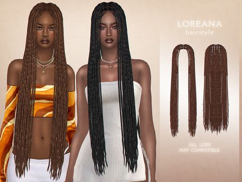 Mods Ts4, Ts4 Hair, Sims 4 Piercings, Sims 4 Black Hair, 4 Braids, Mod Hair, Sims 4 Cc Kids Clothing, Sims 4 Anime, Pelo Sims